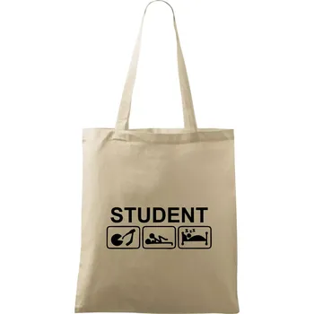 Nákupní taška Pít užívat spát - student - Taška bavlněná - 42 x 38 cm ( Naturální )