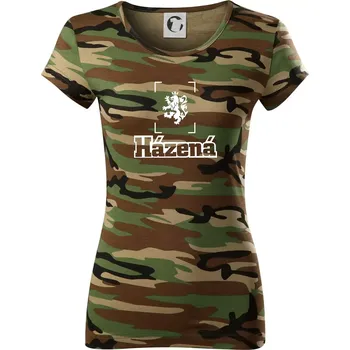 Národní házená lev - Dámské maskáčové triko - 2XL ( Hnědý maskáč )