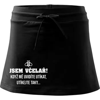 Dámská sukně Jsem včelař, utíkejte taky - Sportovní sukně - two in one - M ( Černá )
