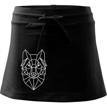 Dámské oblečení Geometrie - vlk - Sportovní sukně - two in one - L ( Černá )