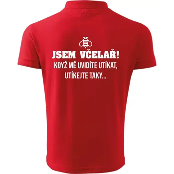 Pánská košile Jsem včelař, utíkejte taky - Polokošile pánská Pique Polo 203 - XL ( Červená )