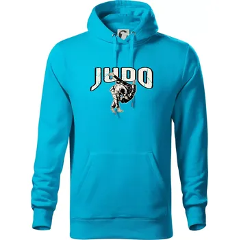 Pánská mikina Judo v boji - Mikina pánská Cape s kapucí - 5XL ( Světlý tyrkys )