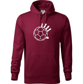 Pánská mikina Házená míč ruka - Mikina pánská Cape s kapucí - 5XL ( Garnet )