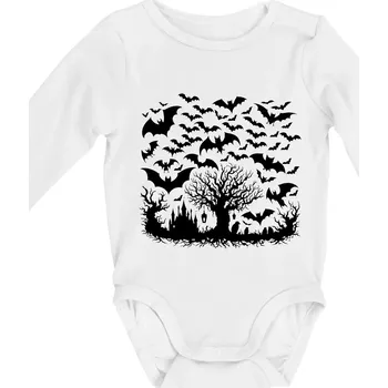 Kojenecký body Strašidelný les - Body kojenecké s dlouhým rukávem - Dlouhý r. do 3 měs ( Bílá )