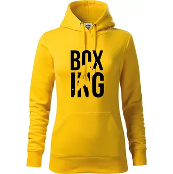 Dámská mikina Nápis Boxing - Mikina dámská Cape s kapucí - 2XL ( Žlutá )