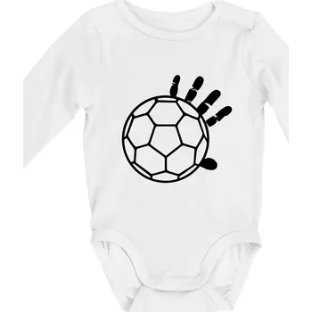 Házená míč ruka - Body kojenecké s dlouhým rukávem - Dlouhý r. do 3 měs ( Bílá )
