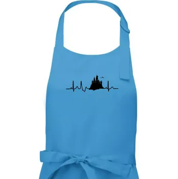 Kuchyňská zástěra Harry - EKG hrad - Pánská zástěra na vaření - Univerzální velikost ( Světlý tyrkys )