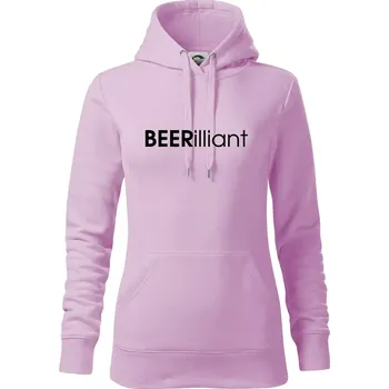 Dámská mikina Pivní nápisy BEERrilliant - Mikina dámská Cape s kapucí - S ( Orchid )