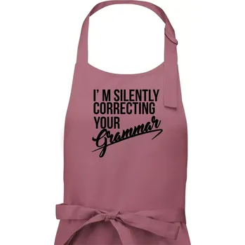 Kuchyňská zástěra Correcting grammar - Dámská zástěra na vaření - Univerzální velikost ( Starorůžová )