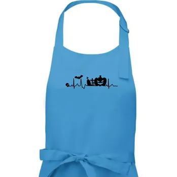 Kuchyňská zástěra EKG Halloween - Dámská zástěra na vaření - Univerzální velikost ( Světlý tyrkys )