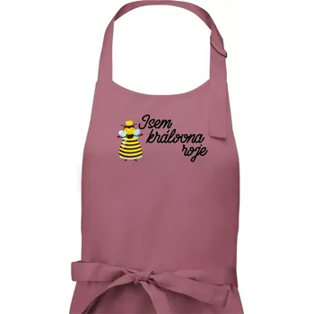 Kuchyňská zástěra Jsem královna roje - Dámská zástěra na vaření - Univerzální velikost ( Starorůžová )