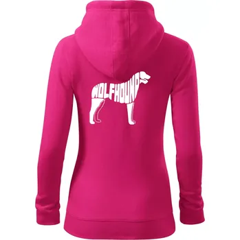 Dámská mikina Vlkodav nápis v těle - Dámská mikina trendy zipper s kapucí - XL ( Purpurová )