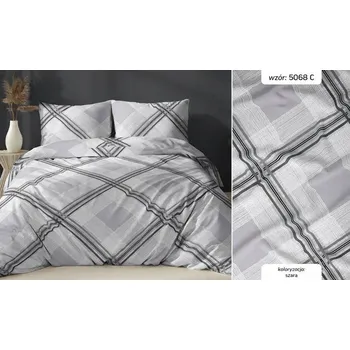 Povlečení Povlečení saténové 140x200 šedá mřížka se zapínáním na zip KARO Satin