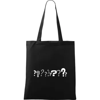 Otazníky ???? když prostě nevíš - Taška bavlněná - 42 x 38 cm ( Černá )