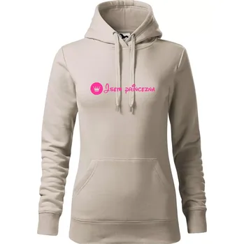Dámská mikina Jsem princezna (samotné) - Mikina dámská Cape s kapucí - M ( Ledově šedá )