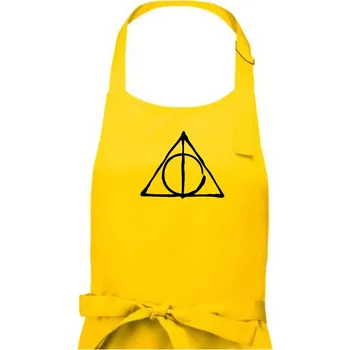 Kuchyňská zástěra Harry - symbol relikvie - Pánská zástěra na vaření - Univerzální velikost ( Žlutá )