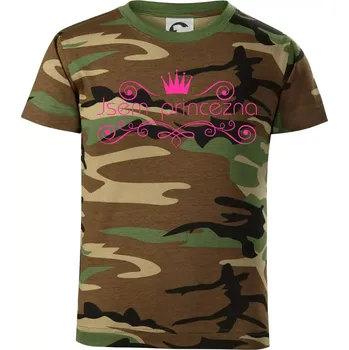 Chlapecké tričko Jsem princezna - Vintage - Dětské maskáčové triko - 134 cm/8 let ( Hnědý maskáč )