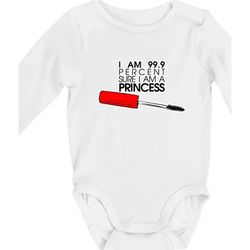 Kojenecký body Na 99 procent jsem princezna - Body kojenecké s dlouhým rukávem - Dlouhý r. do 3 měs ( Bílá )