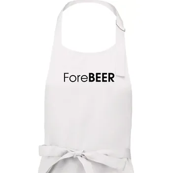 Kuchyňská zástěra Pivní nápisy ForeBEER - Dámská zástěra na vaření - Univerzální velikost ( Bílá )