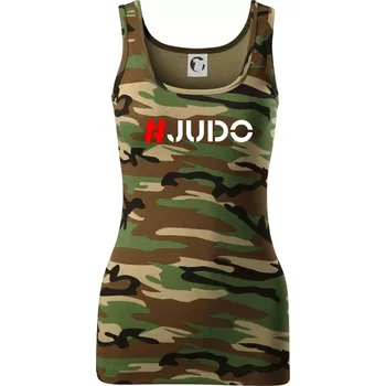 Dámské tričko Judo Hashtag - Dámské Maskáčové tílko - XS ( Hnědý maskáč )
