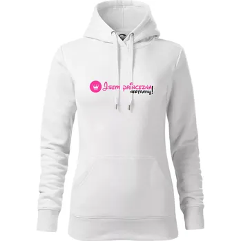 Dámská mikina Jsem princezna, neotravuj! - Mikina dámská Cape s kapucí - XS ( Bílá )