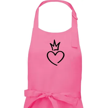 Kuchyňská zástěra Srdce princezna - Dámská zástěra na vaření - Univerzální velikost ( Růžová )