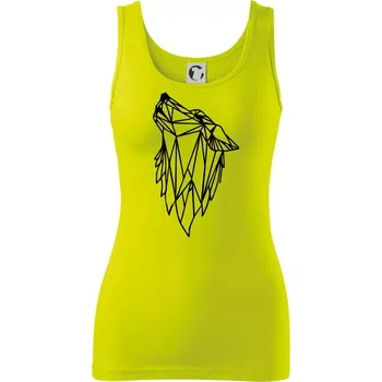 Geometrie - vlk - vyjící - Dámské tílko - L ( Limetková )