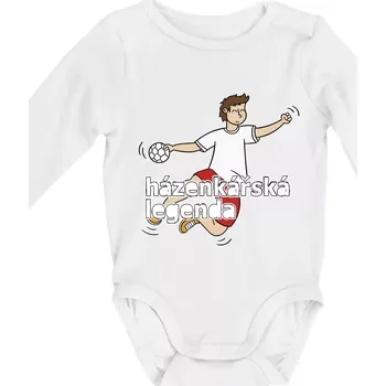 Kojenecký body Házenkářská legenda - Body kojenecké s dlouhým rukávem - Dlouhý r. do 3 měs ( Bílá )