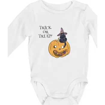 Dýně a kočka - Body kojenecké s dlouhým rukávem - Dlouhý r. 6-12 měs ( Bílá )