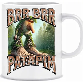 Bílý hrnek o objemu 330 ml s potiskem potiskem italských rýží Brain Rot Brr Brr Patapim