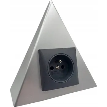 Elektrická zásuvka Hliníková zásuvka 3/1 pod skříňku s uzemněním v trojúhelníku, černá ALTORI