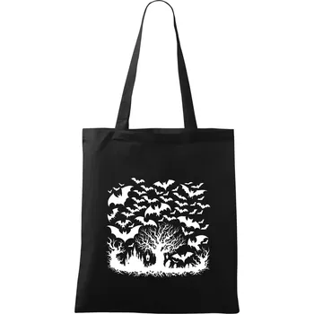 Nákupní taška Strašidelný les - Taška bavlněná - 42 x 38 cm ( Černá )