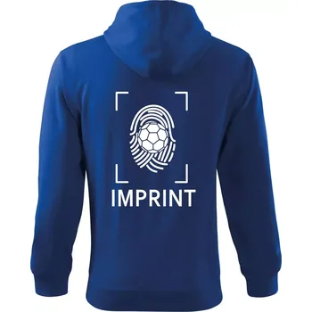 Pánská mikina Házená imprint - Mikina s kapucí na zip trendy zipper - 2XL ( Královská modrá )