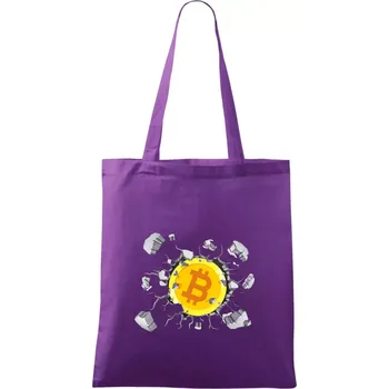 Bitcoin v triku - Taška bavlněná - 42 x 38 cm ( Fialová )
