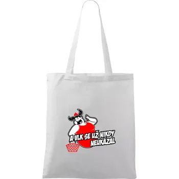 A vlk už se nikdy neukázal - Taška bavlněná - 42 x 38 cm ( Bílá )