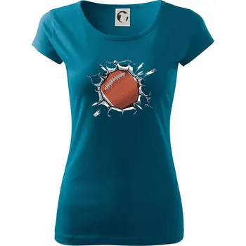 Dámské tričko Americký fotbal míč v triku - Dámské triko Pure - L ( Petrolejová )
