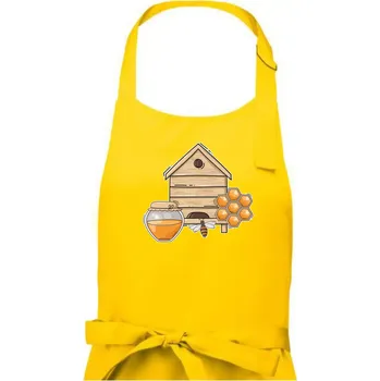 Kuchyňská zástěra Včelí úly - Dámská zástěra na vaření - Univerzální velikost ( Žlutá )