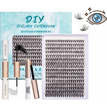 Umělé řasy Bondingové řasy Sada umělé 320 KS 10-16mm Lepidlo Bond Lash 30D 40D