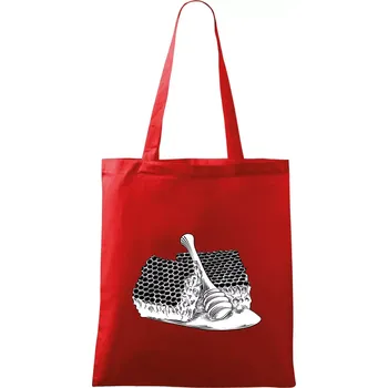 Nákupní taška Plastev s medem - Taška bavlněná - 42 x 38 cm ( Červená )