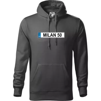 Pánská mikina SPZ Milan 50 - Mikina pánská Cape s kapucí - 4XL ( Ocelově šedá )
