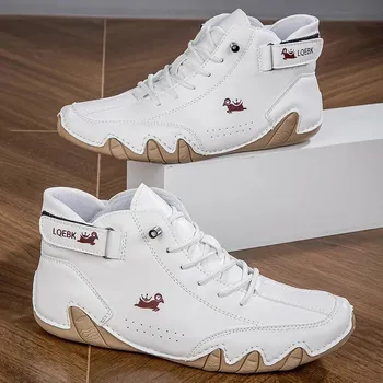 Pánská běžecká obuv Pánské měkké kotníkové boty pro volný čas Barva: Bílá, Velikost: 45