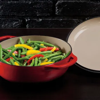 Hrnec LOGDE Pot 2,8 l červený – litinový hrnec s pokličkou