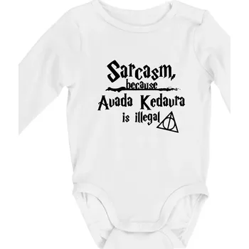 Harry - Sarcasm, because Avada Kedavra is illegal - Body kojenecké s dlouhým rukávem - Dlouhý r. 3-6 měs ( Bílá )