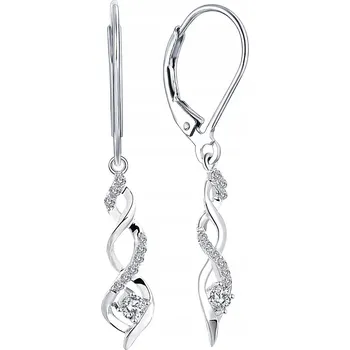 Náušnice STŘÍBRNÉ NÁUŠNICE VISACÍ RHODIOVANÉ SPIRÁLY 925