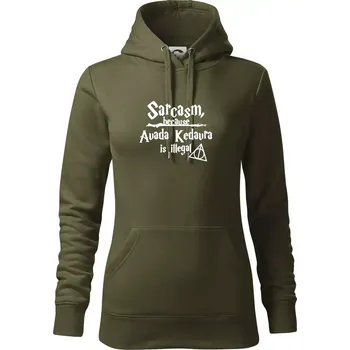 Dámská mikina Harry - Sarcasm, because Avada Kedavra is illegal - Mikina dámská Cape s kapucí - S ( Military )
