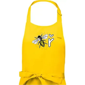 Kuchyňská zástěra Včelař logo - Pánská zástěra na vaření - Univerzální velikost ( Žlutá )