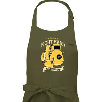Kuchyňská zástěra Boxing legend - Pánská zástěra na vaření - Univerzální velikost ( Khaki )