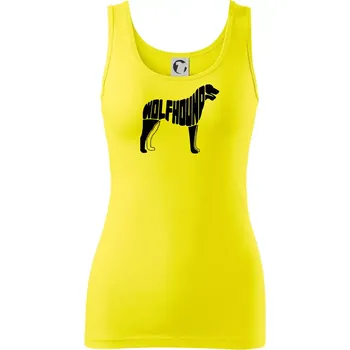 Dámské tričko Vlkodav nápis v těle - Dámské tílko - XL ( Citrónová )