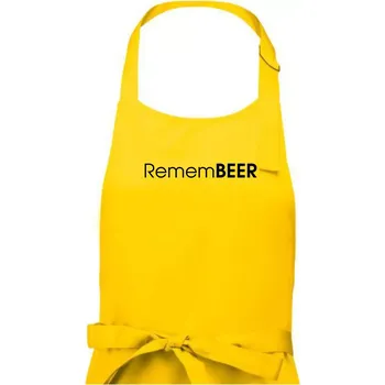 Kuchyňská zástěra Pivní nápisy RememBEER - Dámská zástěra na vaření - Univerzální velikost ( Žlutá )