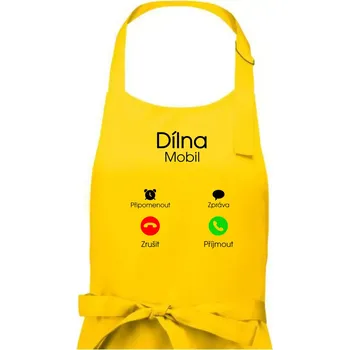 Kuchyňská zástěra Dílna volá - Dámská zástěra na vaření - Univerzální velikost ( Žlutá )